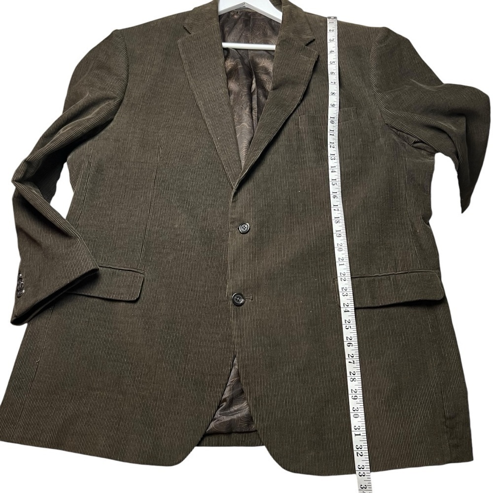 Chaps Corduroy Sport Coat Blazer Men's SZ 48 Long Brown Two Button Lined Fall - Picture 9 of 13